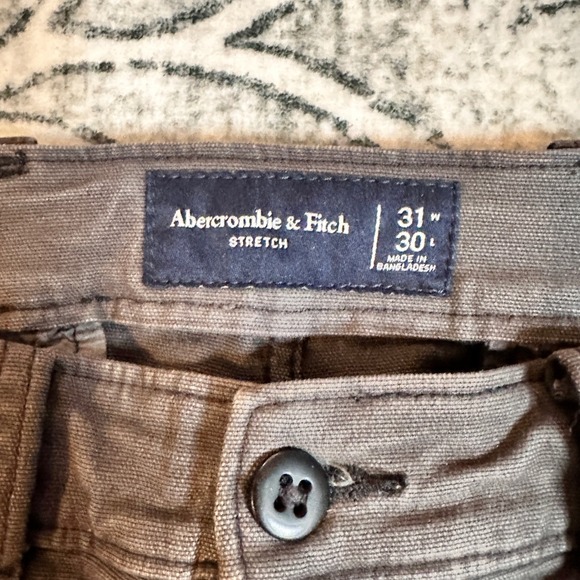 Abercrombie & Fitch Stretch Cargo Pant Gray/Brown Cotton Blend Womens 31x30 - Picture 3 of 12